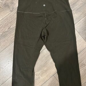 Lululemon Align High Rise Army Green Crops
